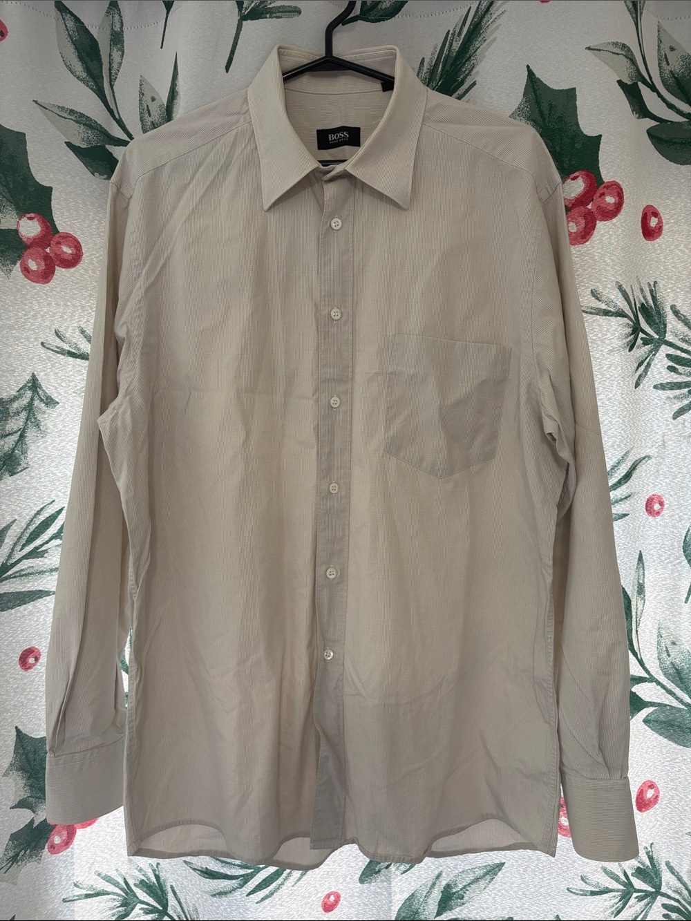 Hugo Boss Men's Long-Sleeve Dress Shirt in Light Tan